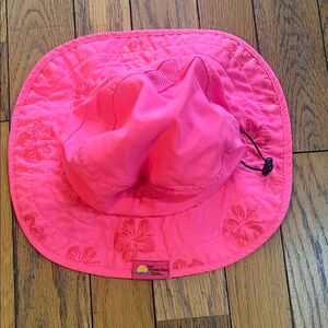 Kids Pink Sun Hat with Floral Design